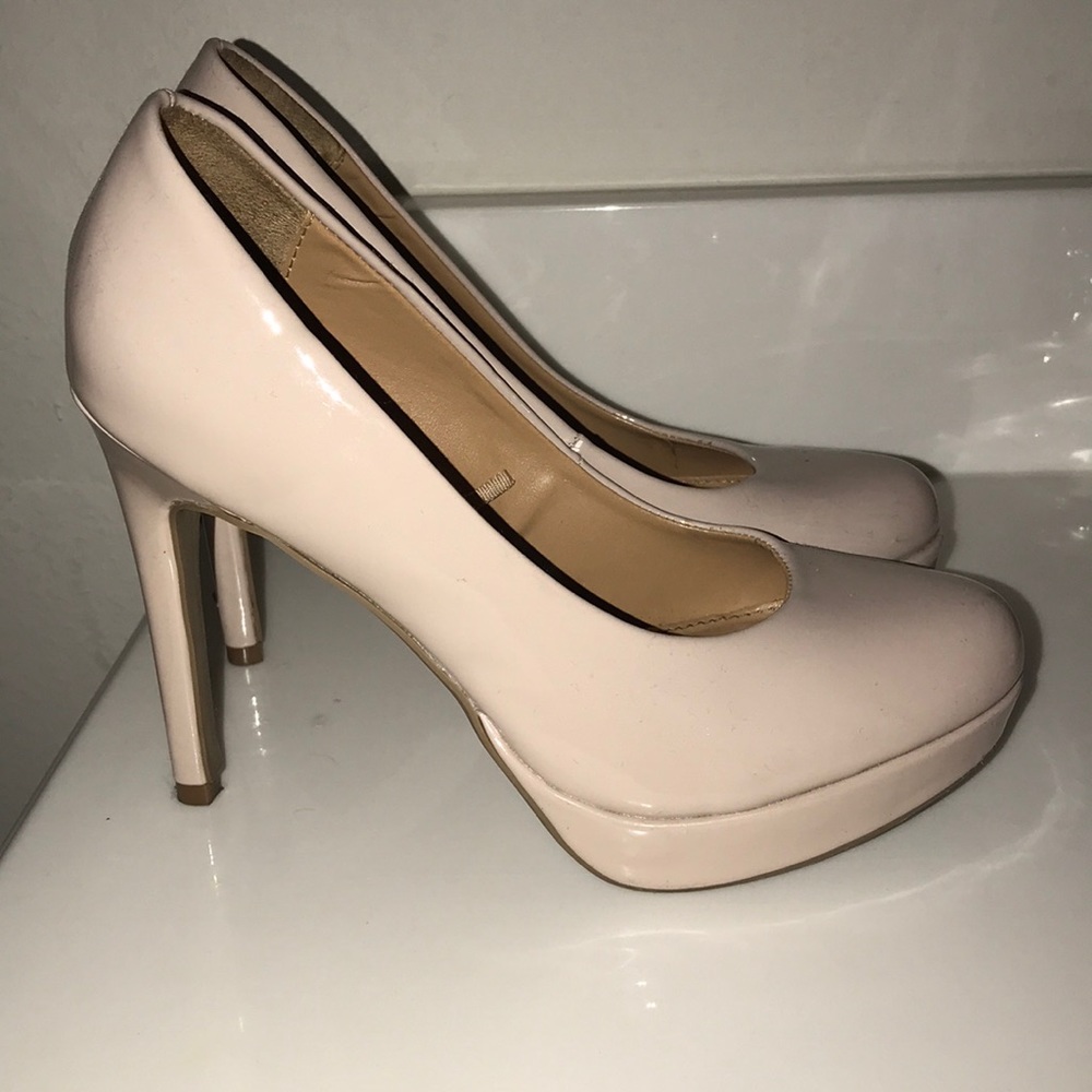 blush pink leather Stilettos